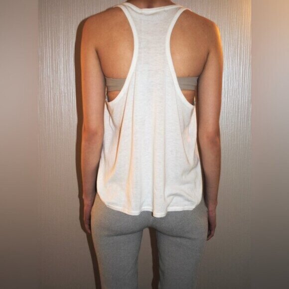Anthropologie One Grey Day Orion Knit Tank Top Racerback V-neck Cream Size XS - Picture 14 of 16